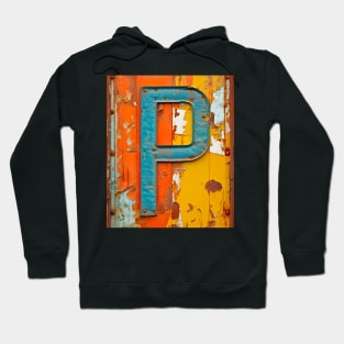 Rusty Letter "P" Monogram P initial Hoodie